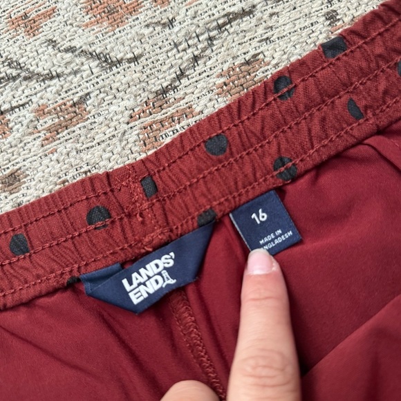 Lands End Womens Skort Red Black Polka Dot Pull On Pockets Built In Shorts 16 - Picture 3 of 10